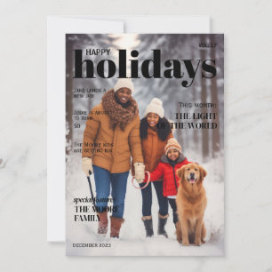 Magazin-Stil-Weihnachtskarte - Oberer Titel, schwa Feiertagskarte