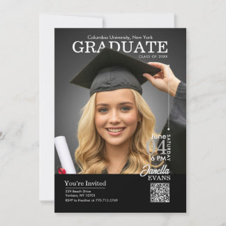 Magazincover Abschluss Schwarz Einladung
