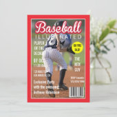 Magazine Celebrity Baseball Geburtstagsparty Foto Einladung (Stehend Vorderseite)