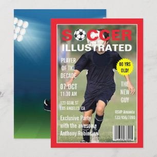 Magazine Celebrity Soccer Geburtstagsparty Foto Einladung