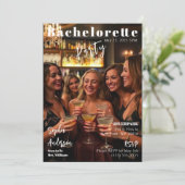 Magazine Cover Bachelorette Einladung (Stehend Vorderseite)