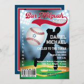 Magazine Cover Baseball Bar Mitzvah Einladung (Vorne/Hinten)