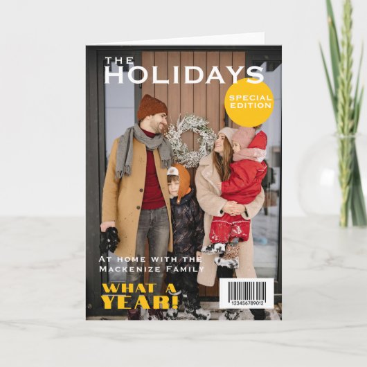 Magazine Cover Christmas Personalisiert Feiertagskarte (Vorderseite)
