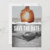 Magazine Cover, Film Poster Hochzeit speichern Sie Einladung (Vorderseite)