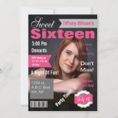 Magazine Cover Foto 16 . Geburtstag Einladung (Vorderseite)