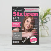 Magazine Cover Foto 16 . Geburtstag Einladung (Stehend Vorderseite)