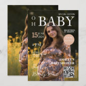 Magazine Cover Foto Baby Shower Einladung (Vorne/Hinten)