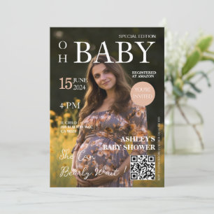 Magazine Cover Foto Baby Shower Einladung