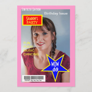 Magazine Cover Foto Geburtstagsparty Einladungen
