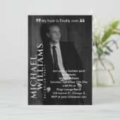 Magazine Cover Foto Minimalistisch Bachelor Party Einladung (Stehend Vorderseite)