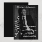 Magazine Cover Foto Minimalistisch Bachelor Party Einladung (Vorne/Hinten)
