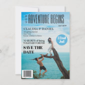 Magazine Cover Foto Wedding Save the Date Card Einladung (Vorderseite)
