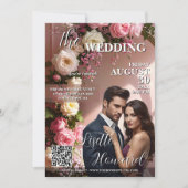 Magazine Cover Glam Wedding Einladung (Vorderseite)