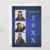 Magazine Cover Graduation Cap Down Blue Einladung (Rückseite)