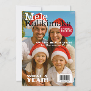 Magazine Cover Mele Kalikimaka Familie Personalisi Feiertagskarte