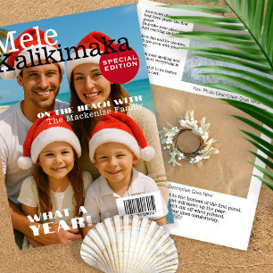 Magazine Cover Mele Kalikimaka Familie Personalisi Feiertagskarte