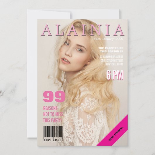 Magazine Cover Party Event Foto Einladung (Vorderseite)