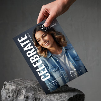 Magazine Cover Photo Milestone 25th Birthday Party Einladung