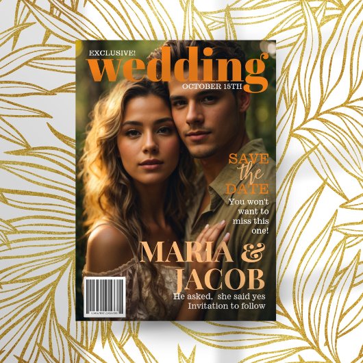 Magazine Cover Save the Date Foto Einladung