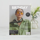 Magazine Cover Stilvoll für ihr Foto 36. Geburtsta Einladung (Stehend Vorderseite)