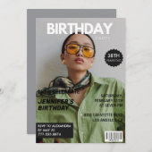 Magazine Cover Stilvoll für ihr Foto 38. Geburtsta Einladung (Vorne/Hinten)