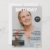 Magazine Cover Stilvoll für ihr Foto 48. Geburtsta Einladung (Vorderseite)