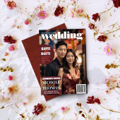 Magazine Cover Style Trendy Save the Date Foto Einladung