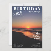 Magazine Cover Sunset Beach Birthday Einladung (Vorderseite)