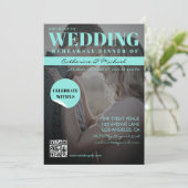 Magazine Cover Trendy Dark Foto Einladung (Stehend Vorderseite)