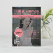 Magazine Cover Trendy Dark Foto Einladung (Stehend Vorderseite)