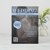 Magazine Cover Trendy Dark Foto Einladung (Stehend Vorderseite)