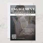 Magazine Cover Trendy Dark Foto QRCode Verlobung Einladung (Vorderseite)