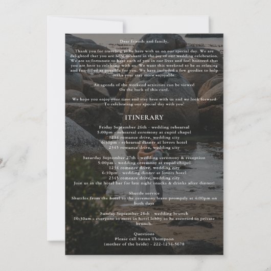 Magazine Editorial Foto Hochzeitsprogramm (Rückseite)