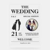 Magazine Editorial Style Wedding Eingang Willkomme Acrylschild (Vorderseite)