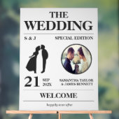 Magazine Editorial Style Wedding Eingang Willkomme Acrylschild (Neutral)
