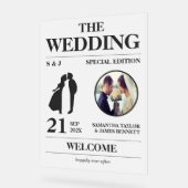 Magazine Editorial Style Wedding Eingang Willkomme Acrylschild (Winkel)
