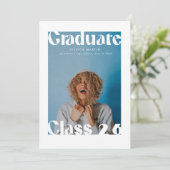 Magazine Inspired Cover Bold Grad Announcement Einladung (Stehend Vorderseite)