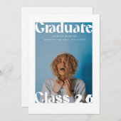 Magazine Inspired Cover Bold Grad Announcement Einladung (Vorne/Hinten)