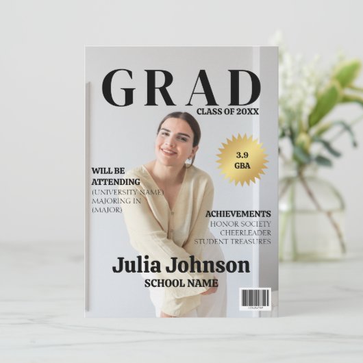 Magazine Modern Foto 2024 Graduate Abschluss Ankündigung (Stehend Vorderseite)