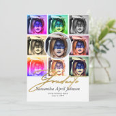 Magazine Pop Art Retro Diptych Abschluss Foto Einladung (Stehend Vorderseite)