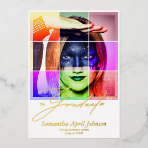 Magazine Pop Art Retro Moderner Abschluss Foto Folieneinladung