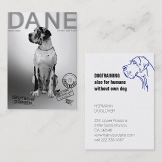Magazine Style Great Dane Business Card Visitenkarte