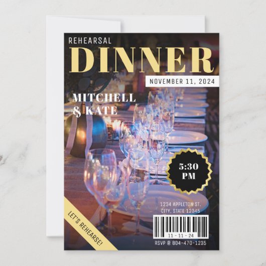 Magazine Wedding Probe Dinner Einladung (Vorderseite)