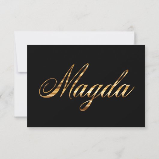 Magda gold Design Lettering Karte (Vorderseite)