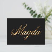 Magda gold Design Lettering Karte (Stehend Vorderseite)