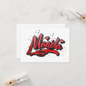 Magda Heart Splash Graffiti Kissen Karte (Vorderseite/Rückseite Beispiel)