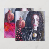 MAGDALEN-Edelstein Rot Einladung (Vorne/Hinten)