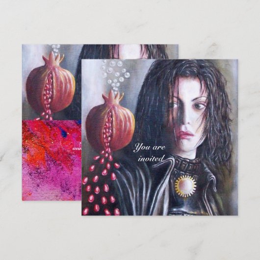 MAGDALEN-Edelstein Rot Einladung (Vorne/Hinten)