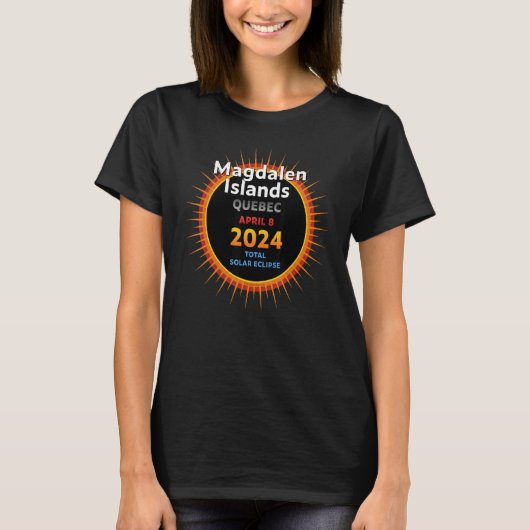 Magdalen Islands Quebec QC Total Solar Eclipse 202 T-Shirt (Vorderseite)