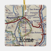 Magdalena New Mexico Vintage Karte Keramikornament (Vorderseite)